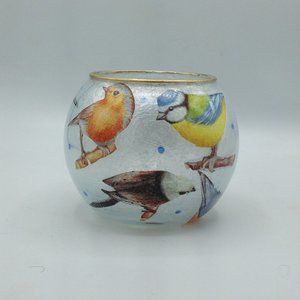 Birds with Blue Dots on a 6" Bubble Bowl